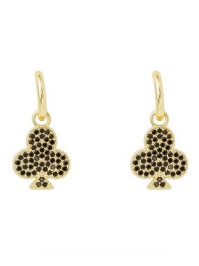 Amanda Blu Black Club Allover Cubic Zirconia Rhinestone 18K Dipped Gold Earrings